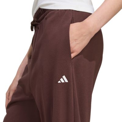 5. adidas Essentials French Terry-Hose mit Bündchen und kleinem Logo für Damen, Braun JX3864