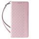 4. Magnetband-Hülle für iPhone 14 Pro Max Flip Wallet Mini Lanyard Stand Pink