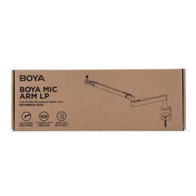 13. BOYA MIC ARM LP Flacher Mikrofonarm mit Klemme – Schwarz