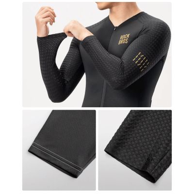 6. Rockbros YDCX008 Diamond Langarm-Radtrikot Größe S - Schwarz