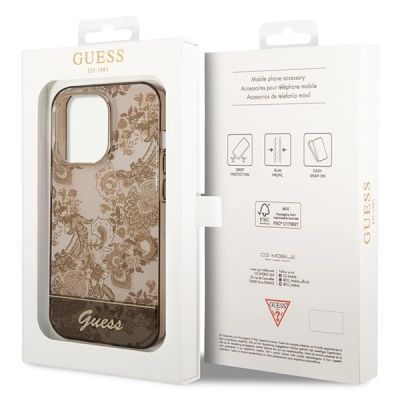 8. Guess GUHCP14XHGPLHC iPhone 14 Pro Max 6,7" ockerfarbene Hardcase-Porzellankollektion