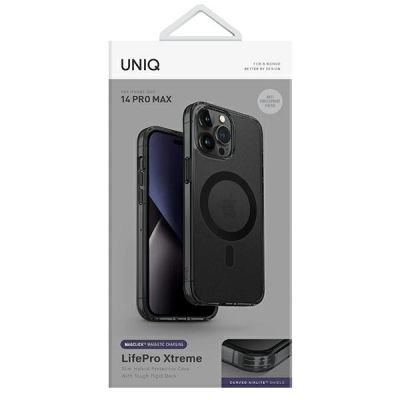 8. Uniq LifePro Xtreme Magclick Ladehülle für iPhone 14 Pro Max – Grau und Schwarz