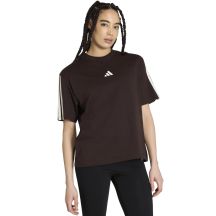 adidas Essentials Damen-T-Shirt mit 3 Streifen im Boyfriend-Stil, Dunkelbraun, KX0794