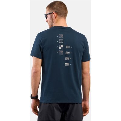 3. Herren-T-Shirt mit kurzen Ärmeln ODLO T-shirt crew neck s/s COTTON BLEND ODLO FLAGS marineblau