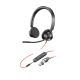 6. HP Poly Blackwire 3325 USB-C Stereo-Headset, Microsoft Teams-zertifiziert + 3,5-mm-Klinkenstecker + USB-C/A-Adapter