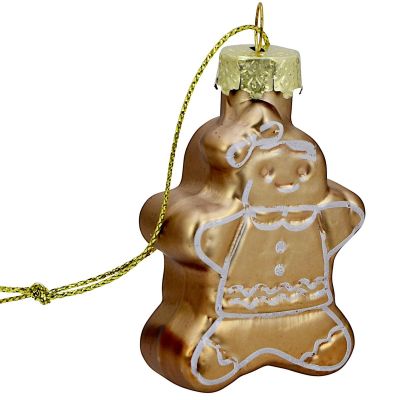 5. GLAS-BAUMSCHMUCK IN AUSSTECHERFORM, LEBKUCHEN, 12 STÜCK, BRAUNER MICA-EFFEKT