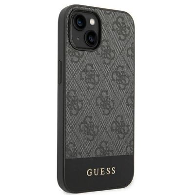 4. Guess 4G Stripe Collection Hülle für iPhone 14 / 15 Plus - Grau