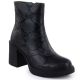 Schwarze Damen-Ankle-Boots aus Leder mit Schlangenmuster am Absatz, Modell Goe SS2N4152