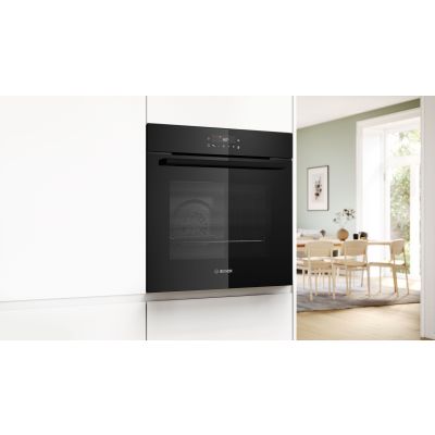 6. Backofen BOSCH HBA571BB4 Pyrolysereinigung + Teleskopauszüge 1 Ebene BOSCH HEZ538000