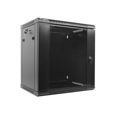 Lanberg WF01-6412-10B Rack-Schrank (12 HE; 635 mm / 600 mm / 450 mm; Wandmontage; Glas; 19 Zoll; schwarz)