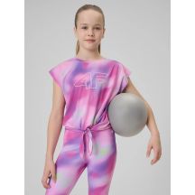 Schnelltrocknendes Sport-Crop-Top für Mädchen 4F 4FJRSS26TFTSF2387-90A