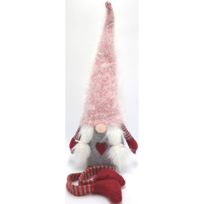 10. Frau Gnome mit flauschigem Hut, 45 + 36 cm