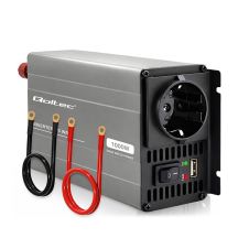 Qoltec MS Wave Spannungswandler | 12 V auf 230 V | 500/1000 W | USB | Kompatibel mit LiFePO4-, GEL- und AGM-Akkus