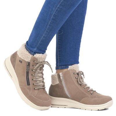 13. Beige Damen-Lederboots, wasserdicht – Rieker L7701-24