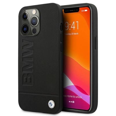 BMW Signature Logo Imprint Case für iPhone 13 Pro Max - Schwarz