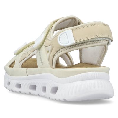 18. Rieker W RKR691 bequeme Klett-Sandalen beige