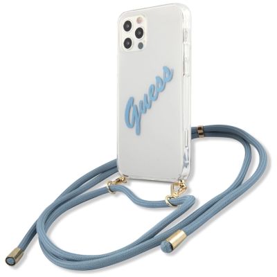 2. Guess GUHCP12MCRTVSBL iPhone 12/12 Pro 6.1" Blau/Blau Hardcase Script Vintage