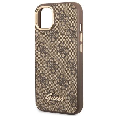 6. Guess GUHCP14MHG4SHW iPhone 14 Plus 6,7 "braun / braunes Hartschalenetui 4G Vintage Gold Logo