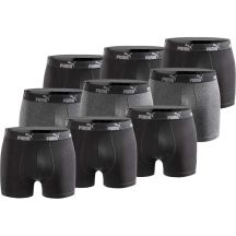 Puma Herren-Boxershorts, 9er-Pack, Schwarz/Grau, bequeme Baumwolle