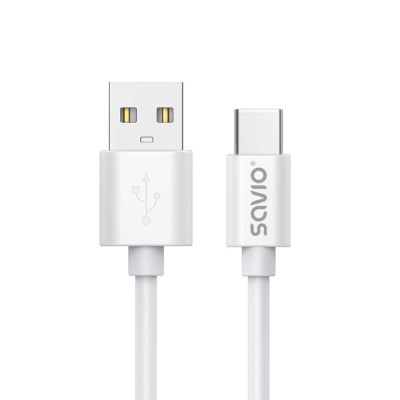 SAVIO USB-A – USB-C-KABEL, 3 M, WEISS, CL-168
