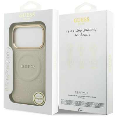 8. Guess Peony Hot Stamp MagSafe Case für iPhone 17 Pro - Beige