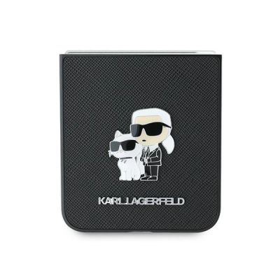 5. Karl Lagerfeld Saffiano Metal Pin Hülle für Samsung Galaxy Z Flip 6 – Schwarz