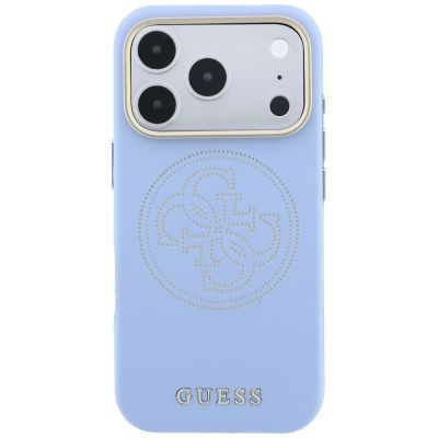 3. Guess Perforierte 4G Gold Logo Magsafe Hülle für iPhone 18 Pro Max / 17 Pro Max - Hellblau