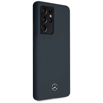 4. Mercedes Silicone Line Case für Samsung Galaxy S21 Ultra - Blau