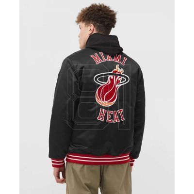 3. Mitchell &amp; Ness NBA Heavyweight Satin Jacket Miami Heat M OJBF3413-MHEYYPPPBLCK
