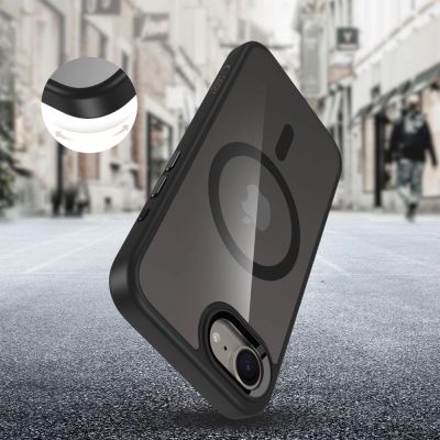 4. Tech-Protect MagMat MagSafe Hülle für iPhone 16e / 17e - Schwarz-Transparent