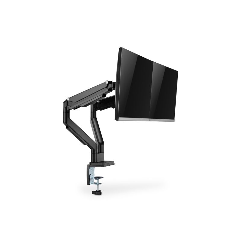 16. Doppelter Schreibtischarm (Klemme) für 2 x LCD-Monitore, max. 32 Zoll, max. 2 x 9 kg, neig- und schwenkbar, schwarz