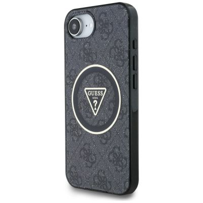 2. Guess IML Metal Glitter 4G Circle Triangle MagSafe Case für iPhone 16e - Schwarz