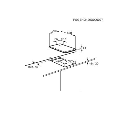6. Electrolux EGC3322NVK Kochfeld Schwarz Einbau-Gas 2 Kochzonen