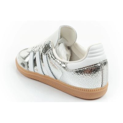 5. Adidas Damen-Sportschuhe Samba OG silberne Sneaker aus modischem Leder