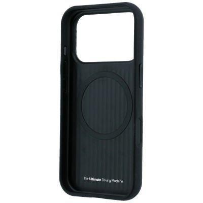 7. BMW M Blue Perfo Metal Logo MagSafe Hülle für iPhone 18 Pro Max / 17 Pro Max - Schwarz