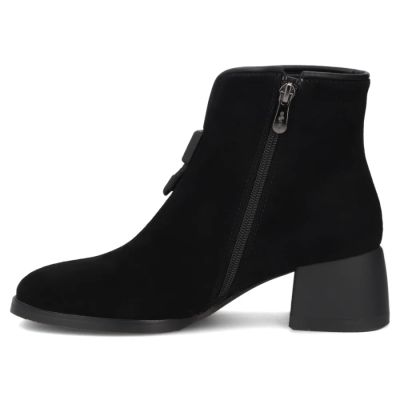 4. Schwarze Damen-Lederstiefeletten mit Blockabsatz Filippo DBT8200