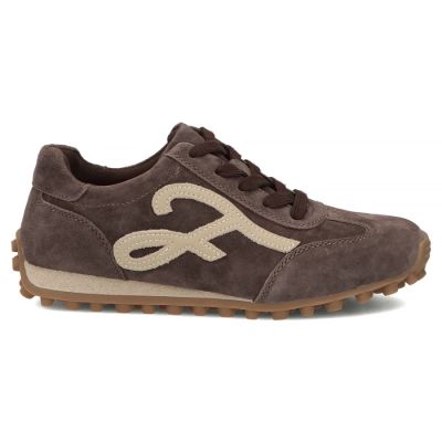 2. Damen-Lederschuhe, Wildleder-Sneaker, braun, Filippo DP7961