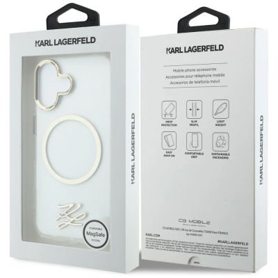 8. Karl Lagerfeld IML KL Script Logo MagSafe Hülle für iPhone 17 - Transparent