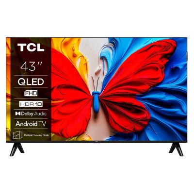 10. TCL 43V5C QLED 43" Full HD Android TV Dolby Digital Plus DVB-T2 Schwarz