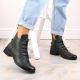 3. Jezzi W JEZ412B isolierte flache Stiefeletten, grün