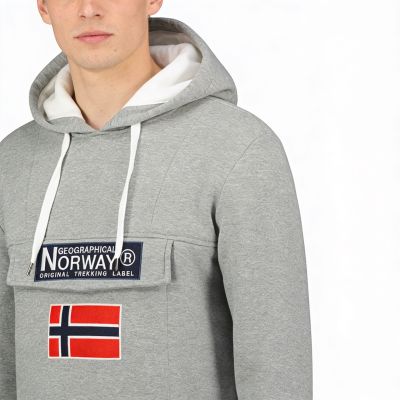 6. Geographical Norway Gadrien DB 054 M Sweatshirt WW6114H/GN/Blended Gray / White