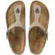 4. Women's gray-beige Birkenstock Gizeh Birko-Flor Nubuck Stone regular wide (43391)