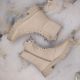 6. Rieker W RKR613 bequeme isolierte Lederstiefelette, beige
