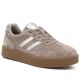 Beigefarbene Plateau-Sneaker aus Leder für Damen, S.Barski LR62-7107