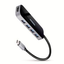 Axagon HMC-6H4A Kabelgebundene Dockingstation USB 3.2 Gen 1 (3.1 Gen 1) Typ-C Schwarz, Grau