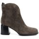 2. Damen-Ankle-Boots aus Leder mit hohem Absatz in Khaki, Vinceza 91178