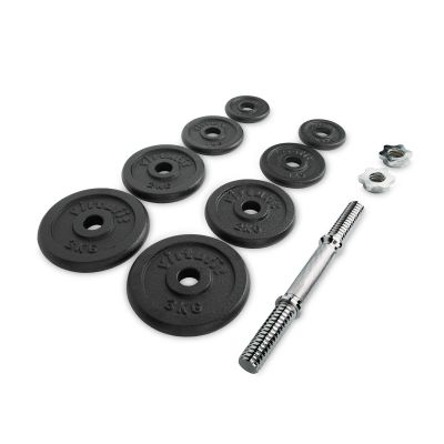 16. VIRTUFIT VERSTELLBARES PRO-HANTELSET - LANGHANTELSET - GUSSEISEN - 1 X 15 KG