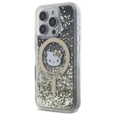 2. Hello Kitty Liquid Glitter Fever MagSafe Hülle für iPhone 16 Pro – Gold