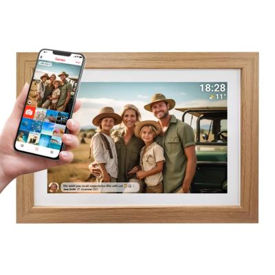13. Denver-Fotorahmen mit FRAMEO 10,1" 16GB hellem Holz