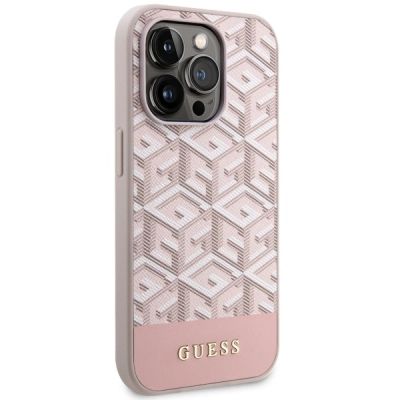 4. Guess GUHMP14LHGCFSEP iPhone 14 Pro 6,1" rosa/rosa Hartschale GCube Stripes MagSafe